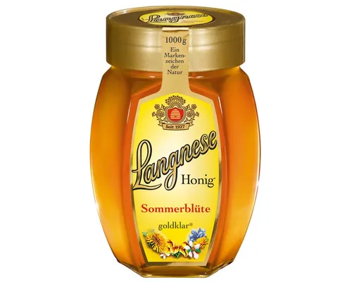 Langnese Feine Auslese Sommerblütenhonig 1000g - Goldklarer Honig, ideal zum Süßen und Backen. Hochwertige Qualität für genussvolle Momente.