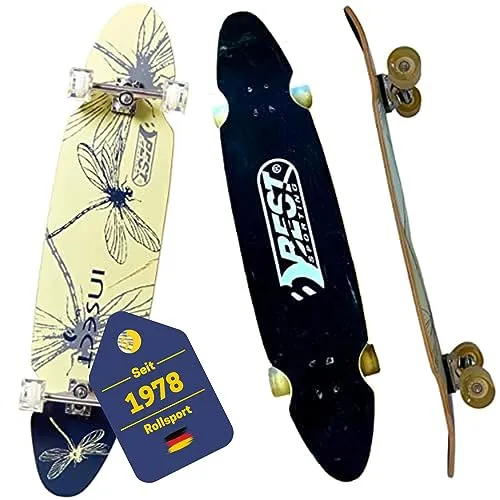 Best Sporting Longboard Insect - Hochwertiges Skateboard mit Insekten-Design - Longboard für Erwachsene mit robustem 9-lagigem Holzdeck, max. Belastung 100 kg. Stylisches Insektendesign für cooles Cruising und Fahrspaß.