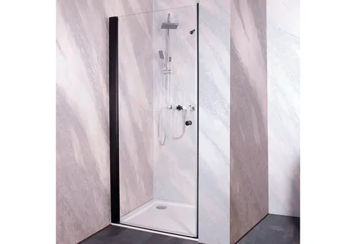 Sanotechnik Dusch-Schwingtür Sanoflex Brava Black - Moderne Dusch-Schwingtür aus Einscheibensicherheitsglas mit eleganter Antikalk-Versiegelung. Ideal für barrierefreien Zugang und einfache Montage, inklusive Magnetverschluss und Montageanleitung.