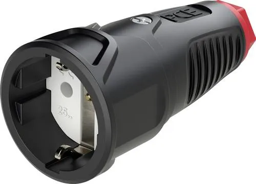 PCE PCE 2510-sr Schutzkontaktkupplung - Gummi, Thermoplast 250 V, robust und ideal für sichere Stromverbindungen