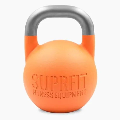 SUPRFIT Pro Competition Kettlebell 28 kg – Hochwertige Wettkampf Kugelhantel aus massivem Stahl