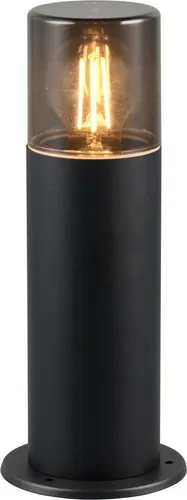 Trio Leuchten Außen Wegeleuchte Hoosic 524060132 - Robuste Außen Wegeleuchte aus Aluminium in Schwarz matt mit rauchfarbigem Acrylschirm. IP44 Schutz gegen Spritzwasser, ideal für den Außenbereich. Montage leicht gemacht! (Leuchtmittel nicht enthalten)