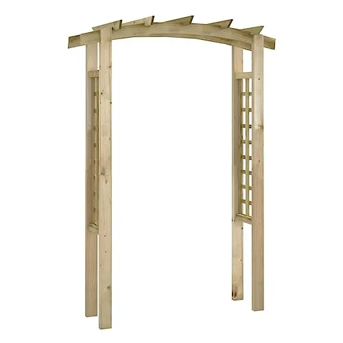 Gartenpergola Rosenbogen Torbogen aus imprägniertem Holz - Spalier für Pflanzen, Maße 150x60x210 cm, ideal als Rankhilfe für Rosen und andere Kletterpflanzen im Garten.