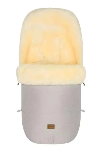 Fillikid Lammfellfußsack Makalu Exklusiv | Winterfußsack aus medizinischem Fell | Warmer Fussack für Tragetasche, Babyschale & Kinderwagen | Kinderwagenfußsack 50 x 90 cm passend für Bugaboo, Joolz