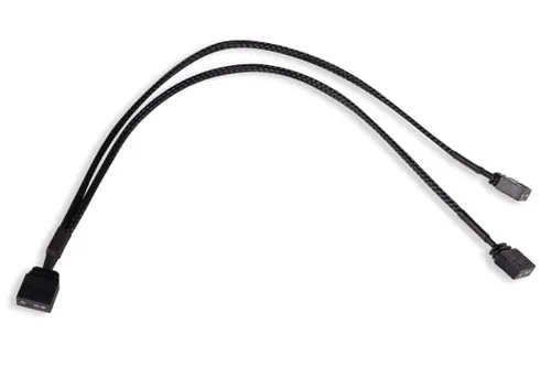 Y-Kabelsplitter aRGB 3-Pin auf 2x 3-Pin - 30cm, schwarz mit Steckverbinder für verbesserte RGB-Beleuchtung im PC-Bau