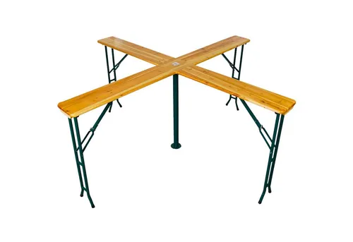 PROREGAL® Bierzeltgarnitur XXL klappbar mit Schirmhalterung - Bierzeltgarnituren, ideal für bis zu 20 Personen, klappbar und platzsparend mit stabiler Sonnenschirmhalterung für schattige Sommerabende.