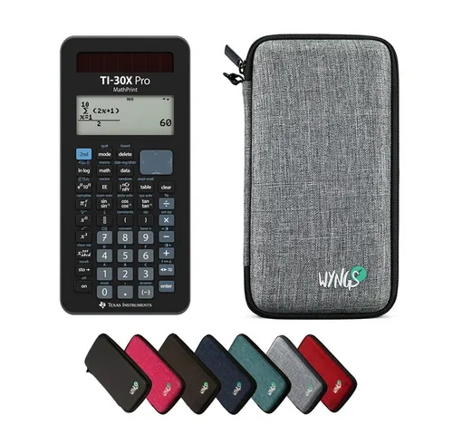 Texas Instruments TI-30X Pro MathPrint mit WYNGS Schutztasche - Taschenrechner mit hochauflösenden Funktionen, ideal für mathematische Anwendungen. Inklusive robuster Schutztasche für optimalen Schutz und Sicherheit.
