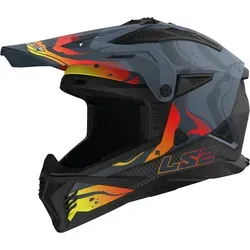 LS2 MX708 Fast II Wash Motocross Helm 2XL schwarz-grau-orange - Robuster Motocross Helm mit Emergency-Release-System und verstellbarem Helmschirm. Ideal für sicheres Fahren und maximalen Komfort.