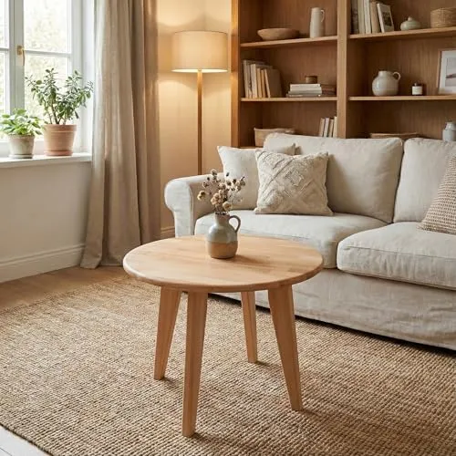 Krok Wood Runder Couchtisch Dresden aus Massivholz von Krok Wood