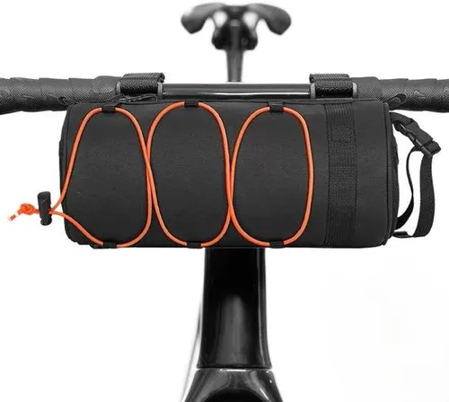 Dasellfa Wasserdichte Fahrradtasche für Lenker mit abnehmbarem Schultergurt (orange)