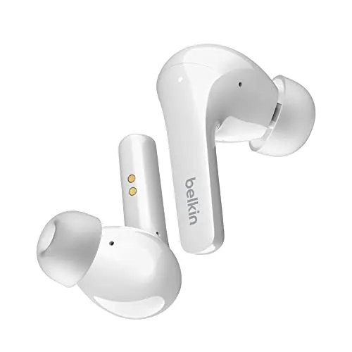 Belkin SOUNDFORM Flow True Wireless Noise-Cancelling-Kopfhörer - Kopfhörer mit 31 Std. Akkulaufzeit, IPX5 Spritzwasserschutz und intelligenter Geräuschunterdrückung – ideal für Sport und unterwegs.