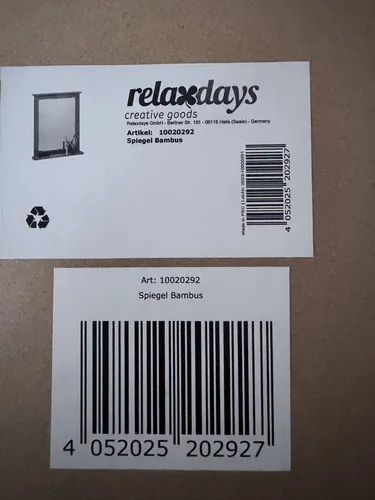 Relaxdays Wandspiegel aus Bambus in beige von Relaxdays