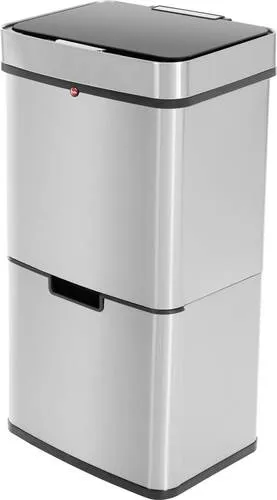 Hailo Öko Vario XL 6560010 Mülltrenn-System 50l - Haushaltszubehör mit 50l Volumen, aus Edelstahl und Kunststoff, Anti-Fingerprint-Beschichtung für stets saubere Oberflächen.