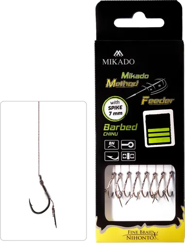 Mikado METHODE FEEDER RIG-MIT NADEL-HAKEN MIT WIDERHAKEN GRÖSSE 12/geflochtene S