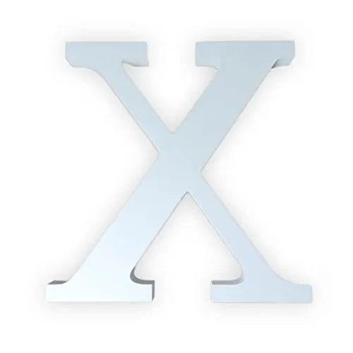 Holzbuchstabe weiß, ca. 20 cm, 1,8 cm Dicke, Buchstabe X