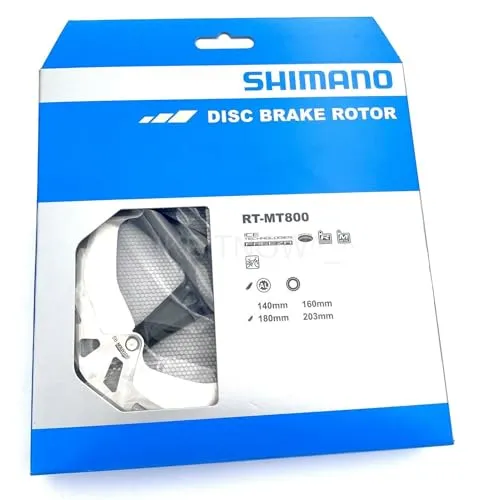 Shimano XT RT-MT800 180 mm Bremsscheibe - Hochleistungs-Bremsscheibe für Mountainbikes, bietet hervorragende Bremskraft und Wärmeableitung für sicheres Fahren in anspruchsvollem Terrain.