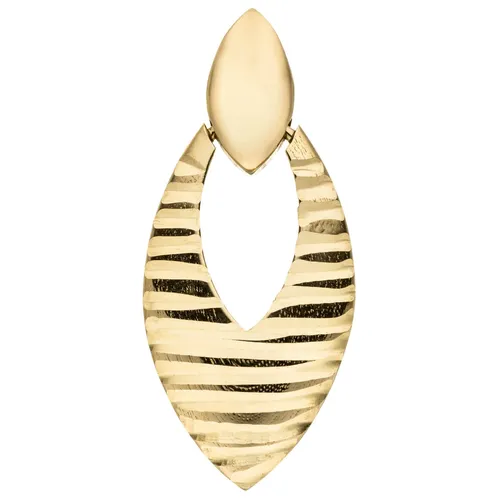 Anhänger spitzoval aus 333 Gold Gelbgold diamantiert 21,1x9,2mm - Eleganter spitzoval Anhänger aus 333 Gelbgold, diamantiert für besonderen Glanz. Ideal als stilvolles Accessoire für Damen, mit geprüfter Qualität aus Deutschland.