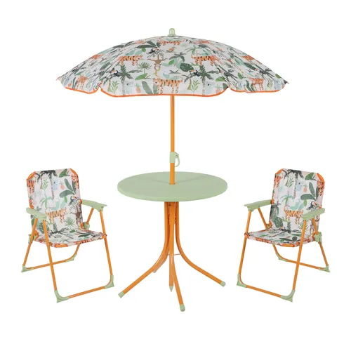 Relaxdays Camping Kindersitzgruppe Dschungel Motiv in grün von Relaxdays