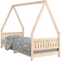 vidaXL Kinderbett 80x200 cm aus massivem Kiefernholz - Robustes Kinderbett in Hausform, ideal für Kinder ab 4 Jahren. Aus massivem Kiefernholz gefertigt, bietet es Stabilität und eine rustikale Optik. Perfekt für einen gemütlichen Rückzugsort!