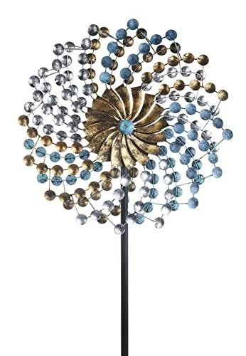Kobolo Windrad Dekostecker Twist XXL - Windspiele - XXL Metallwindrad, wetterfest und stabil, ideal für auffällige Akzente im Garten oder Vorgarten.