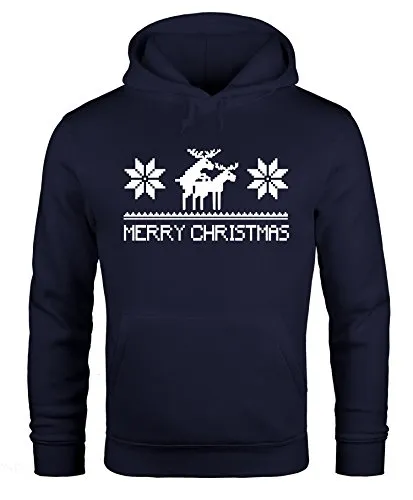 MoonWorks Ugly Christmas Sweater Hoodie Herren Navy XL