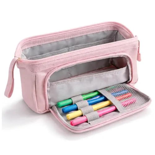 com-four® Federmäppchen groß mit 3 Fächern, Federtasche mit hoher Kapazität