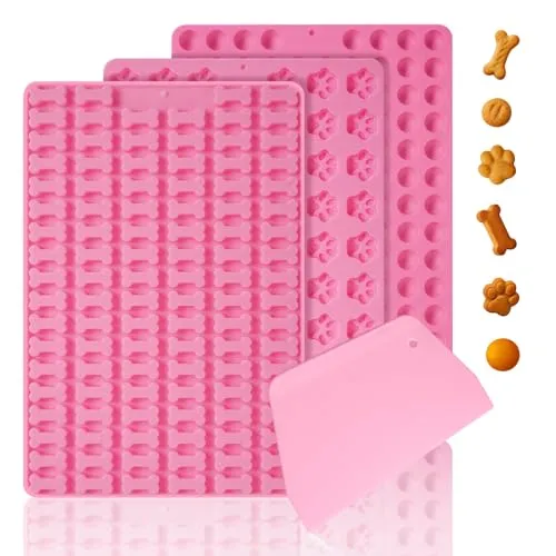Produktbild Torven 3 Stücke Backmatte Hundekekse, Leicht Zu Reinigende Backmatten Für Hundeleckerlies, Knochenform Klauenform Runde Form Diy-Haustier-Snacks, Schokolade, Kekse, Eiswürfel, Bpa-Frei