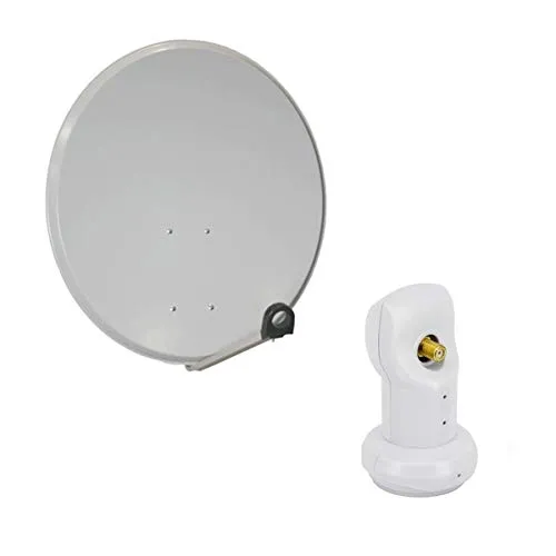 Premium X Camping Sat Anlage 45cm - Hellgrau Digital Satelliten-Schüssel - SAT-Antenne mit 45 cm Spiegel in Hellgrau, pulverbeschichtet und korrosionsgeschützt. Ideal für HD, FullHD und 4K Empfang – perfekt für Camping und unterwegs.