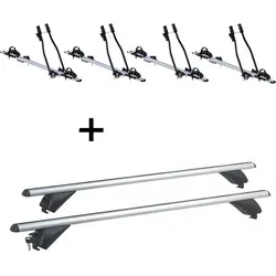 VDP Dachträger für Audi Q7 (4L) + 4x Fahrradträger SAGITTAR - Dachgepäckträger für Audi Q7 (2006-2015) mit 4x SAGITTAR Fahrradträger. Ideal für den sicheren, aufrechten Transport von bis zu 4 Fahrrädern. Hochwertige Aluminiumkonstruktion mit einfacher Montage und abschließbaren Halterungen.