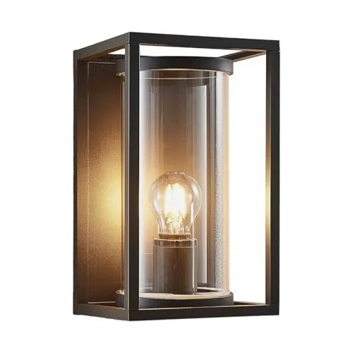 Lucande Wandleuchte außen Brienne - Spritzwassergeschützte Aluminium Außenlampe - Moderne Außenwandleuchte mit IP54 Schutz, ideal für Terrasse, Garten und Balkon. Robuste Optik sorgt für stimmungsvolle Beleuchtung und Sicherheit im Dunkeln.