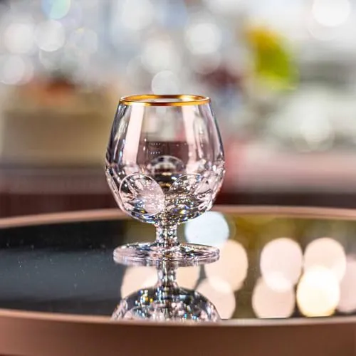 ARNSTADT KRISTALL Cognacglas Palais Gold hell (10,6 cm) Kristallglas mundgeblasen · handgeschliffen · Handmade in Germany · inkl. 24 Karat Goldrand