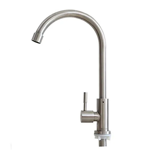 ZXC Edelstahl Standventil, Kaltwasser Armatur, Einhebel Wasserhahn für das Waschbecken