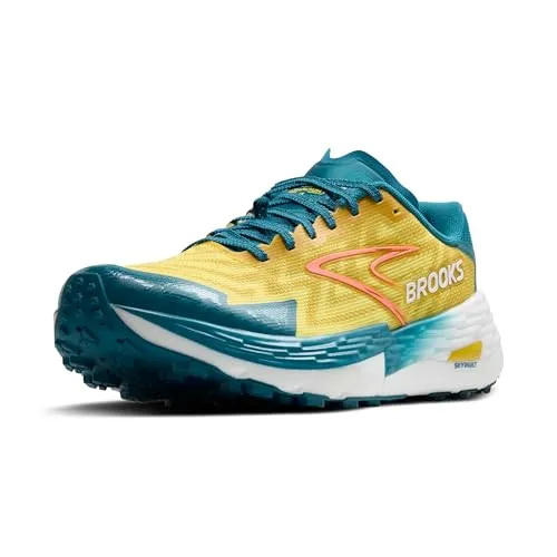 Brooks Catamount 4 Herren Laufschuhe - Jaune/or - Größe 43 - Laufschuhe für Herren, ideal für Trailrunning mit hervorragender Dämpfung und Grip für unwegsames Gelände.