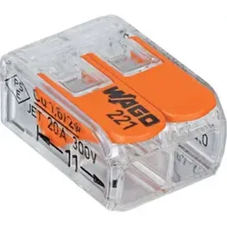 WAGO COMPACT-Klemme 2 x 0,2-4qmm transparent 5 Stueck Btl. m. R.