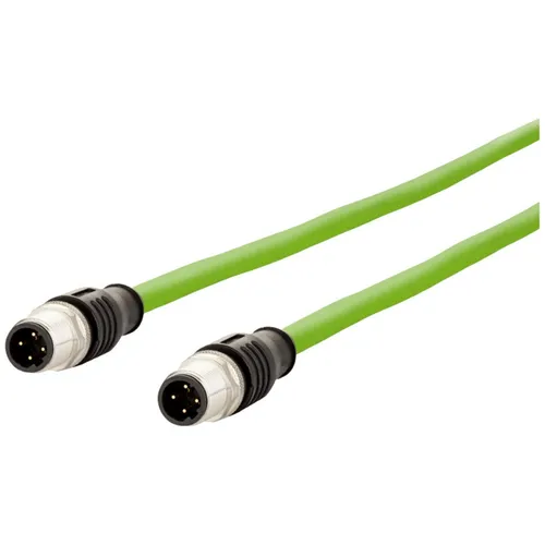 Metz Connect M12 Verbindungsleitung, 4-polig D-kodiert - M12 Industrial Ethernet Kabel für industrielle Anwendungen, hochflexibel und langlebig, ideal für Schleppketten mit bis zu 3 Mio. Biegezyklen.