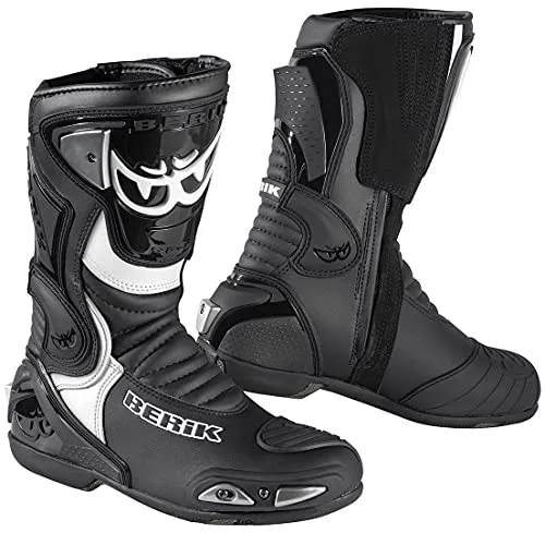 Berik Losail Motorradstiefel, schwarz/weiß, 42 von Berik