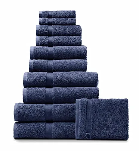 Rhomtuft Handtücher Princess Kobalt - 84 - Saunatücher mit edler Borte aus mercerisierter Baumwolle, perfekt für stilvolle Entspannung und Wohlfühlmomente.