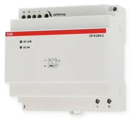 ABB Stotz-Kontakt Netzteil CP-D 24/4.2 - Modulares Netzteil für DIN-Schienen, 24 V DC, 4,2 A, hoher thermischer Wirkungsgrad, ideal für effiziente Energieversorgung ohne Zwangskühlung.