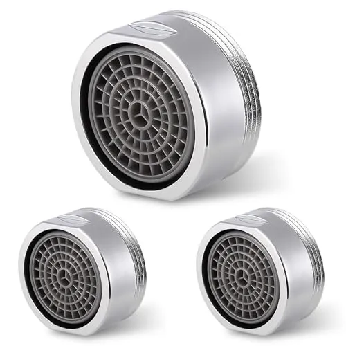 SleepDay Strahlregler M24 Wasserfluss max.10l/min Anti Kalk Wasserhahn Sieb mit Kugelförmige Filter Luftsprudler aus Verchromten Kunststoff Aufsatz Strahlregler für Wasserhähne (3 Stück)