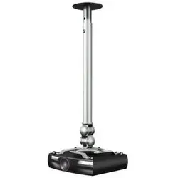 Dataflex Viewmate Style Beamer Mount 582 - Deckenmontage - Beamer-Halterungen für Zimmerdecken, ideal für eine sichere Montage von Beamern bis 15 kg, elegantes Design in Silber.