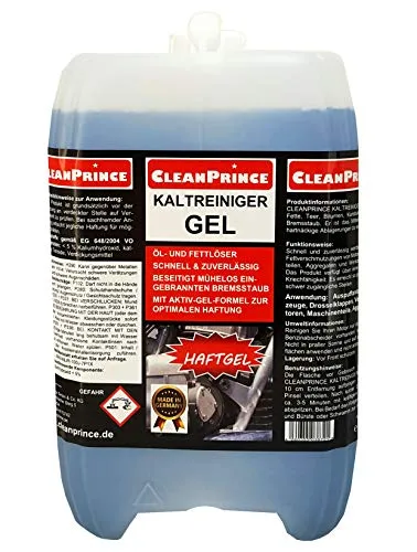 CleanPrince Kaltreiniger Gel 5 Liter - Effektives Haftgel für die Reinigung von Felgen, Auspuffanlagen und Motoren. Die spezielle Formel entfernt mühelos eingebrannten Bremsstaub und sorgt für eine gründliche Reinigung.