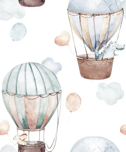 Marburg Kindertapete mit Tiermotiv - Moderne Vliestapete in beige, blau und bunt, lichtbeständig und leicht zu verarbeiten. Ideal für Kinderzimmer oder kreative Wohnräume.