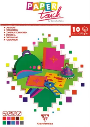 Clairefontaine 97344C - Fotokarton Block DIN A4, 10 Blatt tiefschwarz, perfekt für kreative Bastelprojekte und DIY