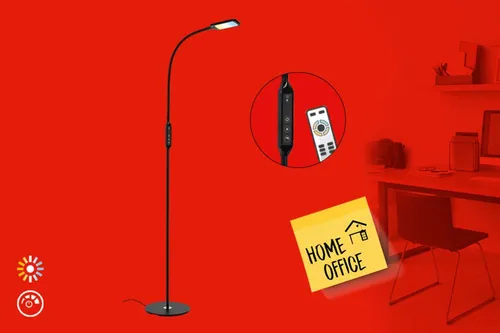 Briloner Leuchten LED Stehleuchte mit Fernbedienung - Moderne Standleuchte für Wohnzimmer und Lesebereich, dimmbar und farbtemperatursteuerbar (3.000 - 6.000 Kelvin), inklusive Fernbedienung für bequeme Steuerung.