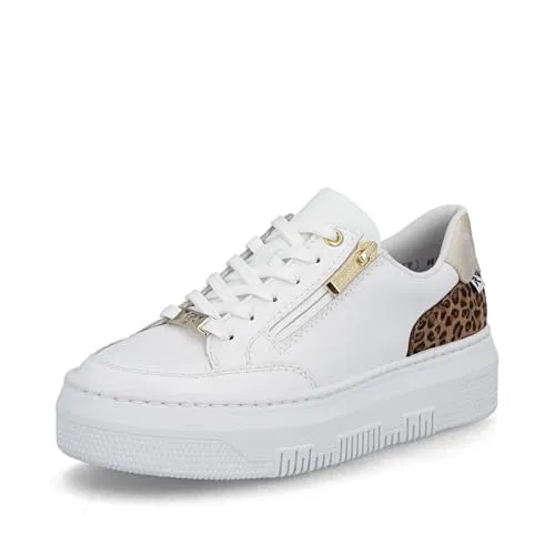 Rieker Damen Low-Top Sneaker M1900 – Stilvolle Halbschuhe für jeden Anlass - Bequeme und modische Low-Top Sneaker aus Glattleder mit flacher Sohle. Ideal für Freizeit und Alltag, bieten sie optimalen Tragekomfort und ein modernes Design.