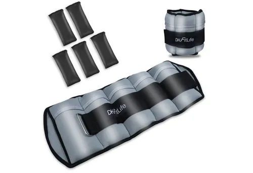 DH FitLife Gewichtsmanschette Fußgelenk – Verstellbare Knöchelgewichte für Fitness - Ideal für Kraft- und Ausdauertraining: Verstellbare Gewichte in zwei Varianten (2,5 kg und 4,5 kg) für gezieltes Beintraining. Robuste Neopren-Ummantelung sorgt für hohen Tragekomfort.