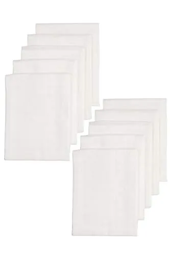 MEYCO Baby Mullwindeln 10er Pack - 80x80cm - 100% Musselin Baumwolle - Atmungsaktiv & Hautfreundlich - Uni Weiß - Die Meyco Baby Mullwindeln aus 100% Musselin Baumwolle sind extrem saugfähig und hautfreundlich. Vielseitig einsetzbar als Spucktuch, Wickeltuch oder Babydecke – ideal für die Erstausstattung. Pflegeleicht und strapazierfähig für den täglichen Einsatz.