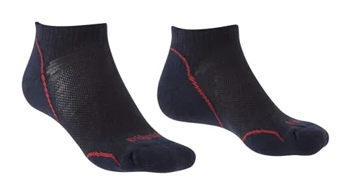 Bridgedale Herren Hike Ultralight T2 Merino Performance Low Socken, Marineblau/Rot, M