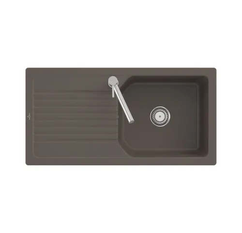 Villeroy & Boch Einbauspüle 338601TR Subway 60 - Keramikspüle für Unterschrank ab 60 cm, in strahlendem Weiß mit praktischer Excenterbetätigung für komfortable Nutzung. Ideal für moderne Küchen.
