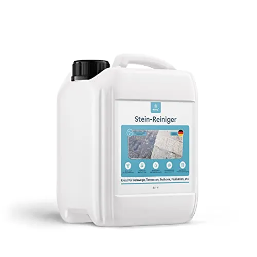 eco:fy Stein und Platten Intensivreiniger - Chlorfrei & Säurefrei (2,5 Liter) - Bodenreiniger für alle Steinarten, effektiv gegen Schmutz und Algen, nachhaltig und einfach anzuwenden - für eine strahlend saubere Terrasse!
